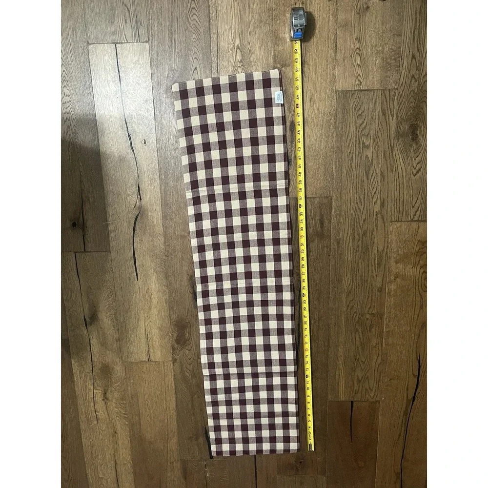 Homespuns Burgundy Gingham Cotton Table Runner 54